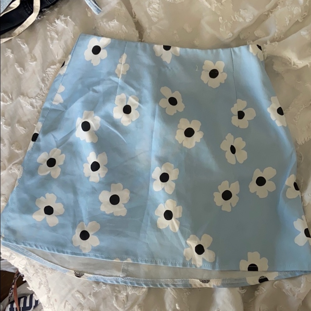princess polly blue flower skirt